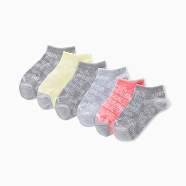 Girls' Liner Socks [6 Pack], PEACH, extralarge